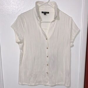 Robert Louis Cream Short-Sleeve Button-Front Blouse